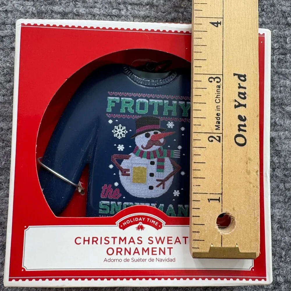 Ugly‎ Christmas Sweater Ornament Frothy The Snowman NWT Boxed Holiday Decor